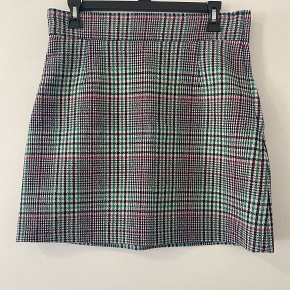 SANDRO Tartan Wool-Blend Mini Skirt - Picture 1 of 10